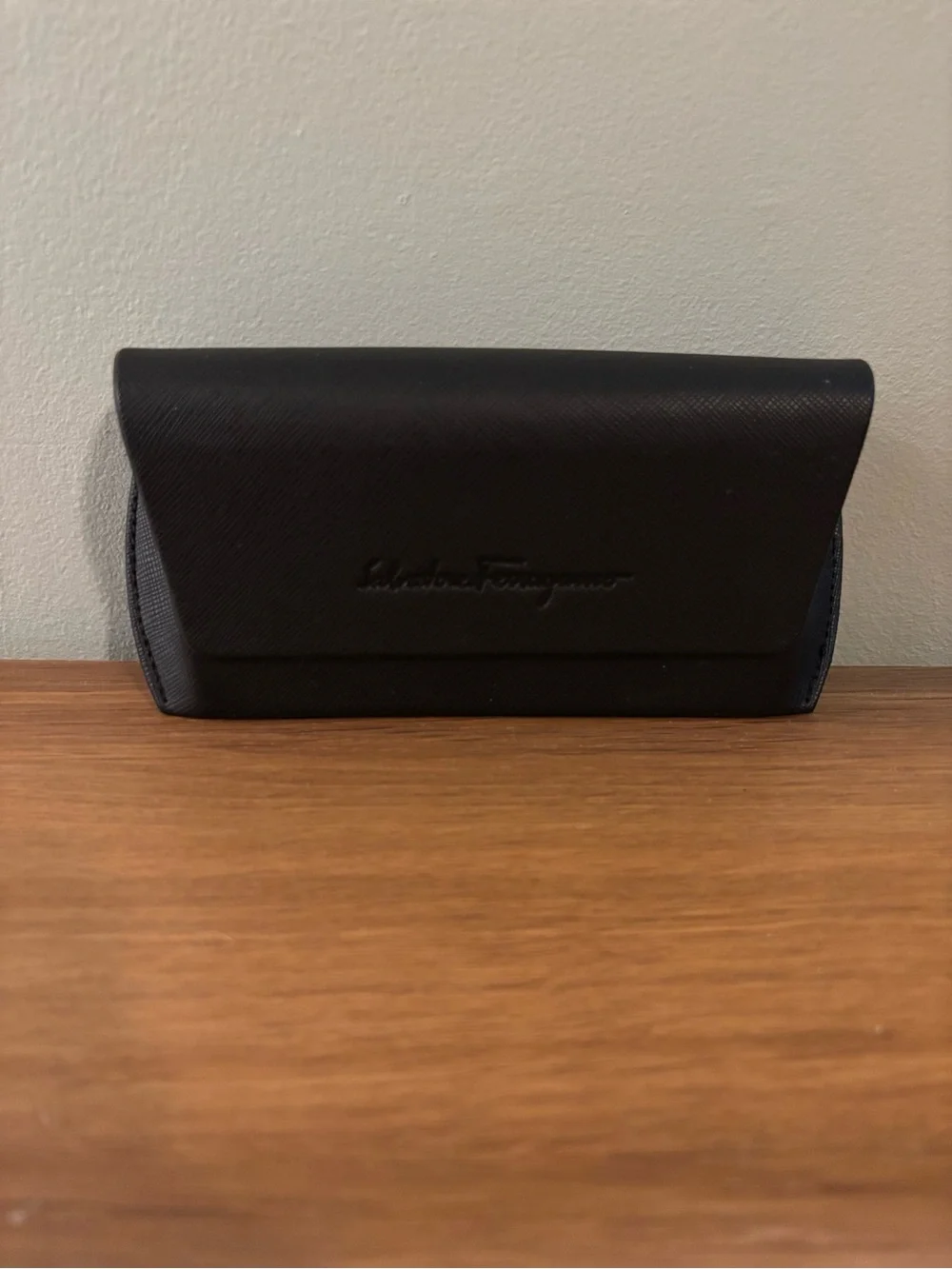 Salvatore Ferragamo hard-shell sunglasses case textured exterior embossed logo